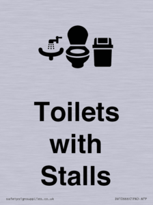 Toilets: Stalls and Wash Basin with Sanitary Bin
